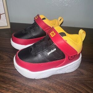 Jordan Kids Red and Black Sneakers